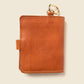 Leather Bifold Wallet with Snap & Key Ring - Natural