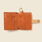 Leather Bifold Wallet with Snap & Key Ring - Natural