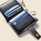 Leather Bifold Wallet with Snap & Key Ring - Black Limited Edition