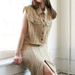 BETWEEN THE PAGES WOVEN TWILL VEST