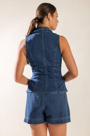 SPRING ROMANCE DENIM VEST