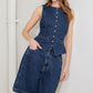 COFFEE PETAL DENIM VEST