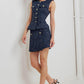 PARISIAN TWEED NAVY WOVEN TWEED VEST
