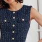 PARISIAN TWEED NAVY WOVEN TWEED VEST