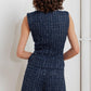 PARISIAN TWEED NAVY WOVEN TWEED VEST