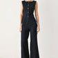 CONTRAST STITCH DENIM VEST