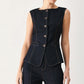 CONTRAST STITCH DENIM VEST