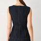 CONTRAST STITCH DENIM VEST