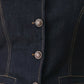 CONTRAST STITCH DENIM VEST