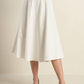 Flying Tomato woven midi skirt in white and black with a flowing design, perfect for casual or dressy occasions.