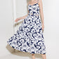 Navy woven midi skirt from Flying Tomato with a plain design, shown on a neutral background.