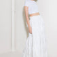 SLOW DOWN IN WHITE WOVEN MAXI SKIRT