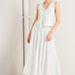 White woven circle skirt from Flying Tomato featuring a pale frame design, displayed on a neutral background.