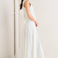 White woven circle skirt from Flying Tomato featuring a pale frame design, perfect for casual or boho styles.