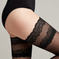 Conte Flame women's fantasy stockings with black silicone lace top and flame-patterned design