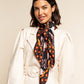 Bruna (black/orange)- Soft and lightweight Italian foulard from pure silk