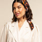 Bruna (black/orange)- Soft and lightweight Italian foulard from pure silk