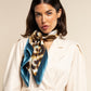 Bruna (blue)- Soft and lightweight Italian foulard from pure silk