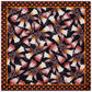 Bruna (black/orange)- Soft and lightweight Italian foulard from pure silk