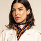 Bruna (black/orange)- Soft and lightweight Italian foulard from pure silk