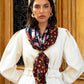 Bruna (black/orange)- Soft and lightweight Italian foulard from pure silk