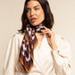 Bruna (brown/orange)- Soft and lightweight Italian foulard from pure silk
