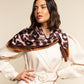 Bruna (brown/orange)- Soft and lightweight Italian foulard from pure silk