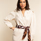 Bruna (brown/orange)- Soft and lightweight Italian foulard from pure silk