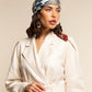 Fiorella (red/blue) - Soft and lightweight Italian foulard from pure silk