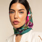 Fiorella (green) - Soft and lightweight Italian foulard from pure silk