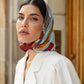 Fiorella (red/blue) - Soft and lightweight Italian foulard from pure silk