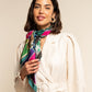 Fiorella (green) - Soft and lightweight Italian foulard from pure silk