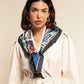 Fiorella (red/blue) - Soft and lightweight Italian foulard from pure silk