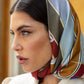 Fiorella (red/blue) - Soft and lightweight Italian foulard from pure silk