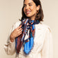 Giorgia (blue/red) - Italian soft and lightweight foulard made from pure silk