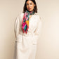 Giorgia (green/pink) - Italian soft and lightweight foulard made from pure silk