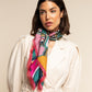 Giorgia (green/pink) - Italian soft and lightweight foulard made from pure silk