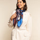 Giorgia (blue/red) - Italian soft and lightweight foulard made from pure silk