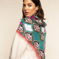 Giorgia (green/pink) - Italian soft and lightweight foulard made from pure silk