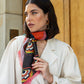 Giorgia (green/pink) - Italian soft and lightweight foulard made from pure silk