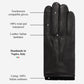 Alessandro (black) - Italian lambskin leather gloves with cashmere lining & touchscreen feature