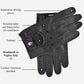 Leonardo (black) - Italian driving gloves made of American deerskin leather