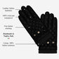 Luca (black) - Italian lambskin leather gloves with cashmere lining and checkered pattern