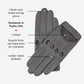 Alessa (grey) - Classic Italian lambskin leather driving gloves