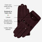 Alessa (oxblood) - Classic Italian lambskin leather driving gloves