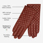 Emilia (brown) - Classic Italian lambskin leather gloves with cashmere lining and checkered pattern