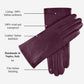 Isabella (eggplant) - Italian lambskin leather gloves with cashmere lining