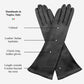 Lucia (black) - Italian unlined 6-button length leather opera gloves