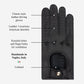 Maria (black) - Italian driving gloves made of American deerskin leather