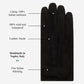 Silvia (black) - Italian suede leather gloves with luxurious cashmere lining
